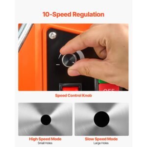magnetic drill, 1550w motor 2 in coring diameter, 2922 lbf magnetic force, 0 550 rpm variable speed, portable electric mag drill press drilling machine for metal surface, home improvement