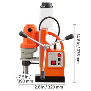 magnetic drill press, 1200 w, 1.5 in boring diameter, 2248 lbf power mag drill press, 900 rpm speed, with weldon shank, efficient cooling, for metal surface, industrial and home improvement