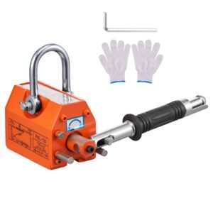 Magnetic Lifter, 220 lbs/100 kg Pulling Capacity, 2.5 Safety Factor, Neodymium & Steel, Lifting Magnet with Release, Permanent Lift Magnets, Heavy Duty Magnet for Hoist, Shop Crane, Block, Board