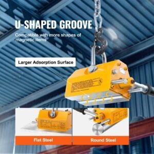Magnetic Lifter, 2200lbs/1000kg Pulling Capacity, 2.5 Safety Factor, Neodymium & Steel, Lifting Magnet with Release, Permanent Lift Magnets, Heavy Duty Magnet for Hoist, Shop Crane, Block, Board