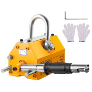 magnetic lifter, 880 lbs/400 kg pulling capacity, 2.5 safety factor, neodymium & steel, lifting magnet with release, permanent lift magnets, heavy duty magnet for hoist, shop crane, block, board