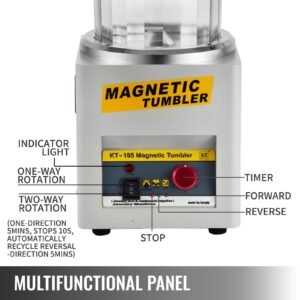 magnetic tumbler, 180mm jewelry polisher tumbler,2000 rpm kt 185 jewelry polisher finisher with adjustable direction and time for jewelry (185mm)