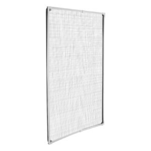 magnetic window screen, 58.27 x 39.17 inch pvc and fiberglass mesh, white frames with black magnetic strip and wind clips, no drilling easy installation, magnetic screen for house window