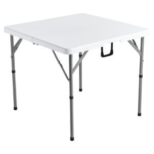 mahjong table, fold in half 4 player card table with wear resistant green tabletop, portable bi folding square domino table with carrying handle for outdoor camping picnic party, 34 x 34 inch
