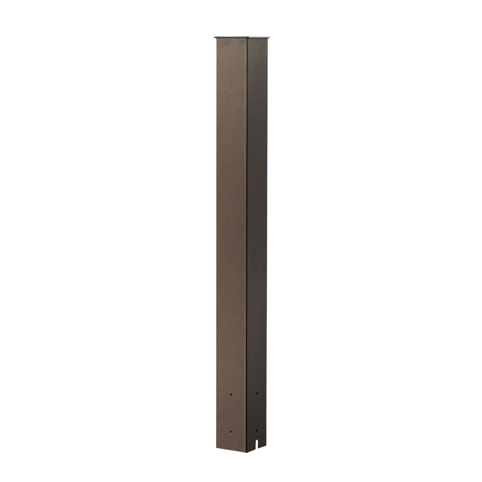 mailbox post, 43 x 4 x 4 inches, steel in ground mounting mail box stand with powder coating surface, heavy duty metal post sleeve kit for outside curbside residential use, easy install, bronze