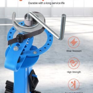manual bending machine with 14 bending dies, 200° heavy duty bending tool for copper aluminum iron pipes, ideal for hvac air conditioning refrigerator auto repair