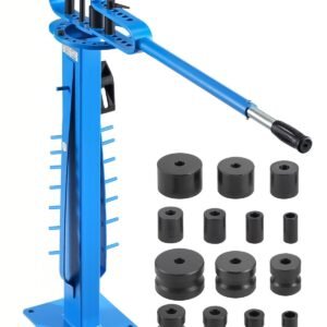 manual bending machine with 14 bending dies, 200° heavy duty bending tool for copper aluminum iron pipes, ideal for hvac air conditioning refrigerator auto repair