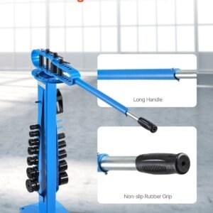 manual bending machine with 14 bending dies, 200° heavy duty bending tool for copper aluminum iron pipes, ideal for hvac air conditioning refrigerator auto repair