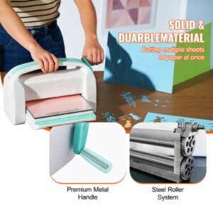 manual die cutting & embossing machine, portable cut machines, 9 inch opening scrapbooking machine full kit included, for arts & crafts, scrapbooking, card making and crafting, white