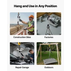 manual lever chain hoist, 1/2t 1100lbs capacity heavy duty come along, 20ft lift g80 alloy steel chain with dual pawl mechanical brake,360°rotating hooks, for warehouse construction garage