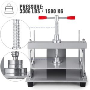 manual paper press machine, 12x8.6 inch for a4 sized papers flatting machine, 10cm thickness steel frame manual flat paper press machine, papermaking book press