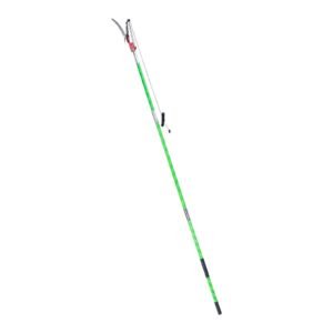 manual pole saw, 3.87 27 ft extendable pole tree pruner with scissors, sharp 65mn steel blade, lightweight fiberglass handle pole, for high branch trimming, pruning tool for palms and shrubs