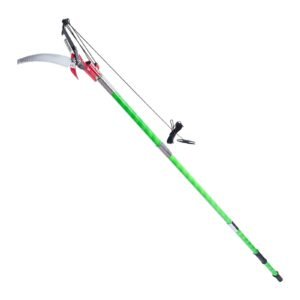 manual pole saw, 3.87 27 ft extendable pole tree pruner with scissors, sharp 65mn steel blade, lightweight fiberglass handle pole, for high branch trimming, pruning tool for palms and shrubs