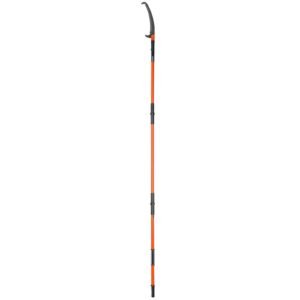 manual pole saw, 7.3 27 ft extendable tree pruner, sharp steel blade high branches trimming, manual branch trimmer with lightweight 8 fiberglass handles, for pruning palms and shrubs