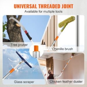 manual pole saw,4.6 9.8 ft extendable tree pruner, sharp steel blade for high branches trimming, manual branch trimmer with lightweight aluminum alloy handle, for pruning palms and shrubs