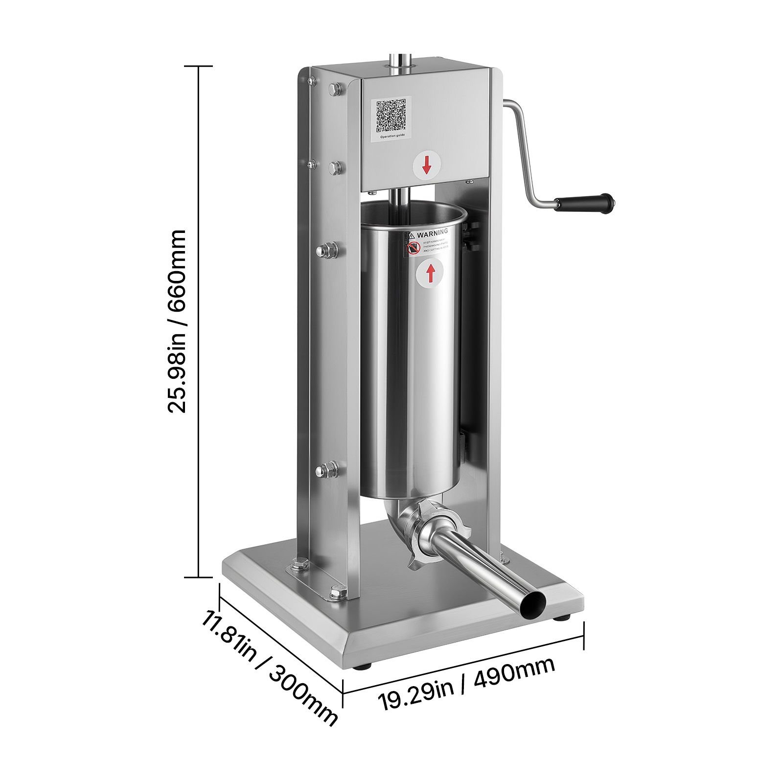 manual sausage stuffer, 11 lbs / 5 l vertical meat stuffer, dual speed sausage casing meat filling machine, stainless steel heavy duty filler with 5 stuffing tubes, for commercial & home use