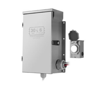 Manual Transfer Switch, 30-Amp 6-Circuit, Prewired Generator Transfer Switch Kit with NEMA L14-30P Power Inlet Box, Double-Throw Switch, NEMA 3R, Mechanical Watt Meter, for 7500W Generators