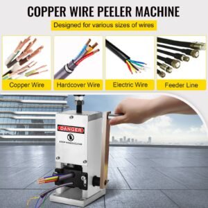 manual wire stripping machine 0.06 0.98 inches, wire stripper machine with hand crank portable, wire stripping tool aluminum construction,for scrap copper recycling