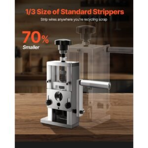 manual wire stripping machine, 0.06 1 in, copper stripper with hand crank or drill powered, 64mn quenched blades, 45# steel rollers, aluminum alloy frame wire peeler, for scrap copper recycling