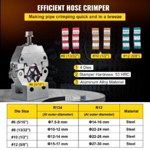 manually operated ac hose crimper hydra krimp 71550 manual ac hose crimper kit air conditioning repair handheld ac hose crimping tool with 4 dies