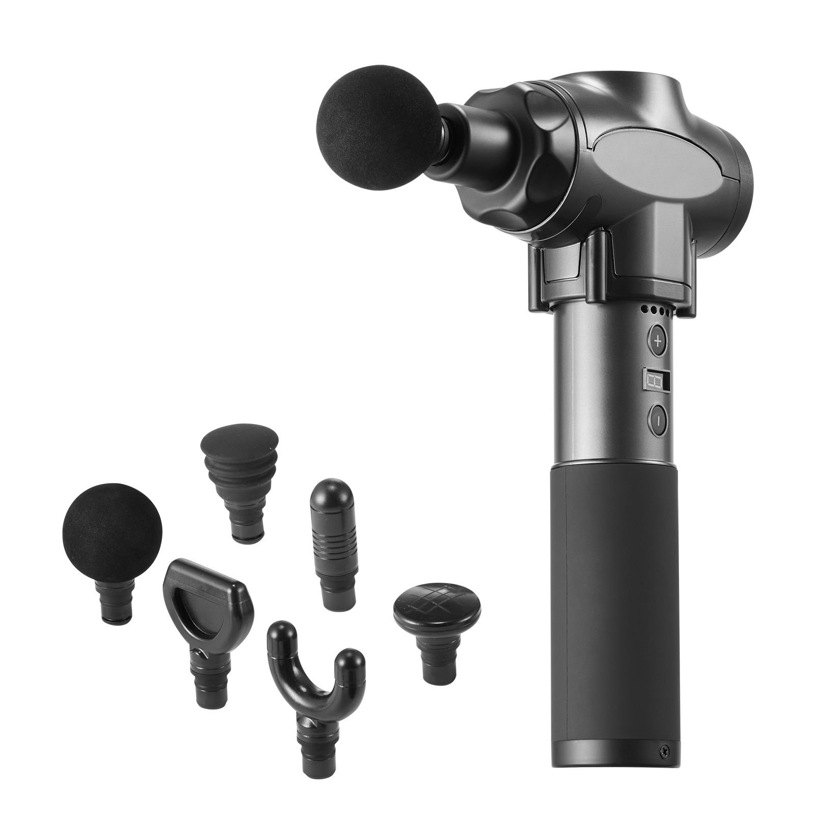 massage gun deep tissue with 9 speed levels & 6 massage heads, 24v 2500mah batteries, percussion muscle massager for athletes, handheld electric massage gun for pain relief, muscle relaxation