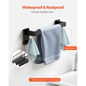 matte black bathroom hardware set 5 pieces bathroom accessories set stainless steel 16 inch towel bar towel rack 2 robe towel hooks toilet paper holder for bath room wall mounted 2.jpg