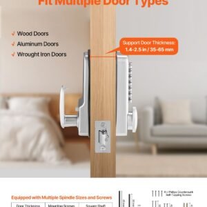 mechanical keyless entry door lock, 14 key mechanical door lock, mechanical keypad door knob, single side stainless steel waterproof keyless gate lock, for home office outdoor fence garage yard