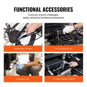 mechanics tool set and socket set, 1/4" 3/8" 1/2" drive deep and standard sockets, 450 pcs sae and metric mechanic tool kit with bits, hex wrenches, combination wrench, accessories, storage case