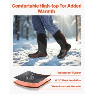 men's rubber boots, protective footwear, waterproof anti slip hunting boots, gardening insulated mud boots, protective footwear, lightweight & durable, for manufacturing, farming, size 12 us