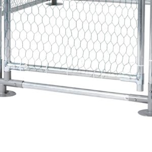metal chicken coop, 9.8x6.5x6.5ft large walk in chicken runs with cover, doom roof hen house enclosure with security lock, outdoor duck rabbit cage poultry pen for backyard, farm, yard