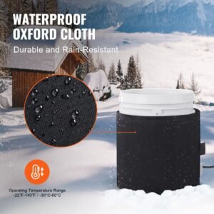metal drum heater, 250 watt, pail heating band for 5 gallon barrel, 0 145fahrenheit adjustable with independent thermostat, waterproof oxford fabric high efficiency grease keg heater, fcc listed