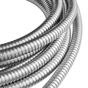 metal garden hose 100 ft, rust proof stainless steel water hose, heavy duty backyard hose with 10 function nozzle, no kink & flexible water pipe, lightweight metal hose for yard, outdoor