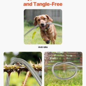 metal garden hose 200 ft, rust proof stainless steel water hose, heavy duty backyard hose with 10 function nozzle, no kink & flexible water pipe, lightweight metal hose for yard, outdoor