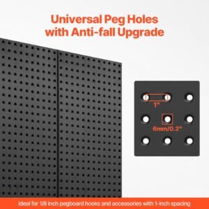 metal pegboard panels, 24" x 12" pegboard, 3 panels, heavy duty steel peg board wall organizer, for living room garage tool storage workbench office organization craft room kitchen home, black