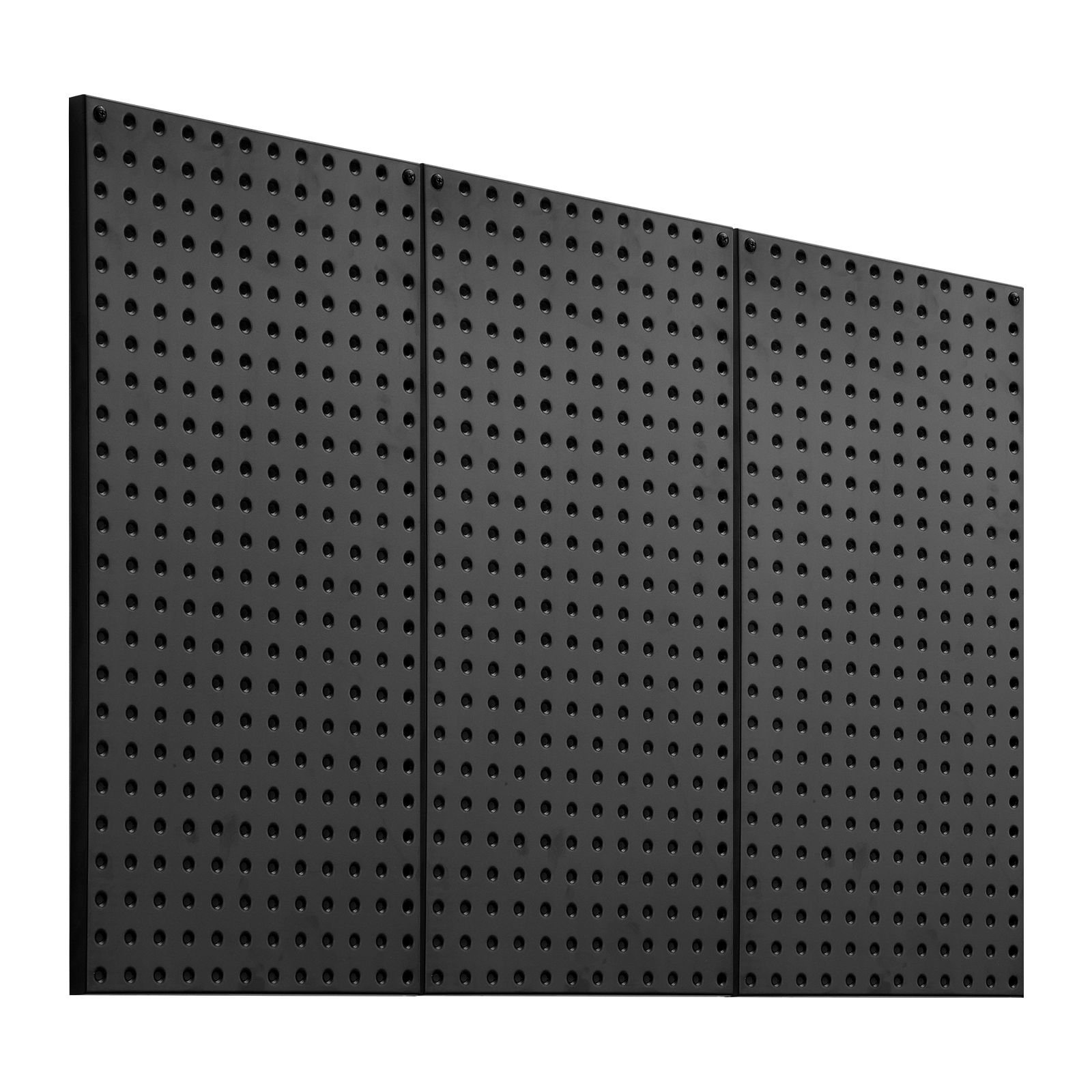 metal pegboard panels, 24" x 12" pegboard, 3 panels, heavy duty steel peg board wall organizer, for living room garage tool storage workbench office organization craft room kitchen home, black