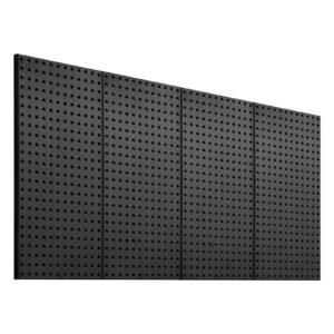 metal pegboard panels, 24" x 12" pegboard, 4 panels, heavy duty peg board wall organizer with accessories, for living room garage tool storage office organization craft room kitchen home, black