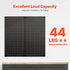 metal pegboard panels, 32" x 16" pegboard, 2 panels, heavy duty steel peg board wall organizer, for living room garage tool storage workbench office organization craft room kitchen home, black
