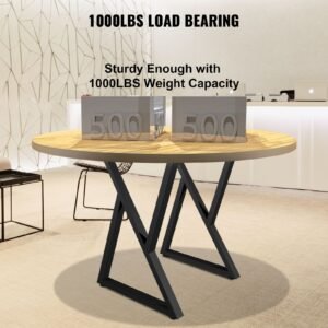 metal table legs, 28x18 inch desk legs, set of 2, heavy duty bench legs, z shape metal furniture legs, wrought iron coffee table legs, home diy for dining table with rubber floor protectors, mat