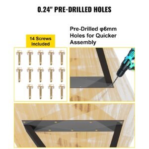 metal table legs, 28x18 inch desk legs, set of 2, heavy duty bench legs, z shape metal furniture legs, wrought iron coffee table legs, home diy for dining table with rubber floor protectors, mat