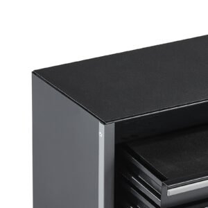 metal tool box, 8.6 inch, portable metal tool box with 5 drawers, small tool chest with eva liners and pp feet pads, heavy duty steel with ball bearing opening and powder coated finish, black