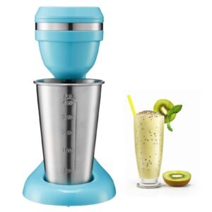 milkshake maker, 100w milk shake maker mixer, single head drink mixer blender machine, dual speed adjustment milkshake blender with stainless steel cup, for home, kitchen, bar & beverage shop