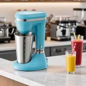 milkshake maker, 100w milk shake maker mixer, single head drink mixer blender machine, dual speed adjustment milkshake blender with stainless steel cup, for home, kitchen, bar & beverage shop