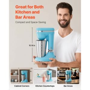 Milkshake Maker, 100W Milk Shake Maker Mixer, Single Head Drink Mixer Blender Machine, Dual-Speed Adjustment Milkshake Blender with Stainless Steel Cup, for Home, Kitchen, Bar & Beverage Shop