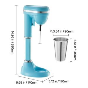 milkshake maker, 100w milk shake maker mixer, single head drink mixer blender machine, dual speed adjustment milkshake blender with stainless steel cup, for home, kitchen, bar & beverage shop