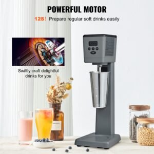 milkshake maker, 375w electric milkshake machine, single head drink mixer blender machine, led intelligent microswitch, 3 speed milkshake mixer with 820 ml stainless steel cup