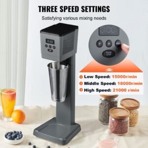 milkshake maker, 375w electric milkshake machine, single head drink mixer blender machine, led intelligent microswitch, 3 speed milkshake mixer with 820 ml stainless steel cup