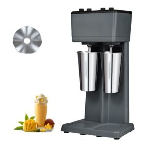 milkshake maker, 375w x 2 electric milkshake machine, double heads drink mixer blender machine, 3 speed milkshake mixer with 2 x 820 ml stainless steel cups, for commercial and home