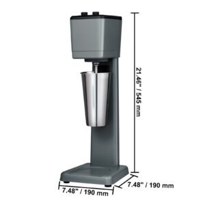milkshake maker machine, 375w commercial milk shake maker mixer, single head drink mixer blender machine, 3 speed milkshake blender with 27.7oz stainless steel cup for commercial