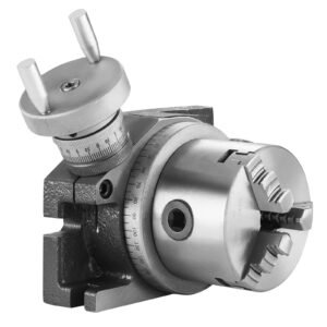milling machine rotary table, 4''/100 mm, versatile horizontal & vertical design, precision crafted, includes 3.1''/80 mm 3 jaw chuck, m10 t bolts & nuts, ideal for engineering & indexing