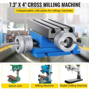 milling working table 7.3 x 4 inch worktable compound slide table milling working cross table machine for all drill stands bench drilling milling machine (7.3" x 4")
